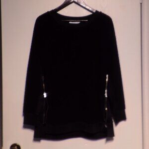 Ricki's Women's Heavy Black Sweater W/Side Zippers - Fits Medium - Save $